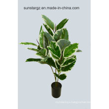 Varigated Rubber Potted Artificial Plant for Home Decoration (51093)